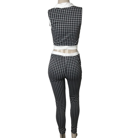 Black & Grey ‘Clueless Collar Two Piece Leggings Set - Picture 8 of 13